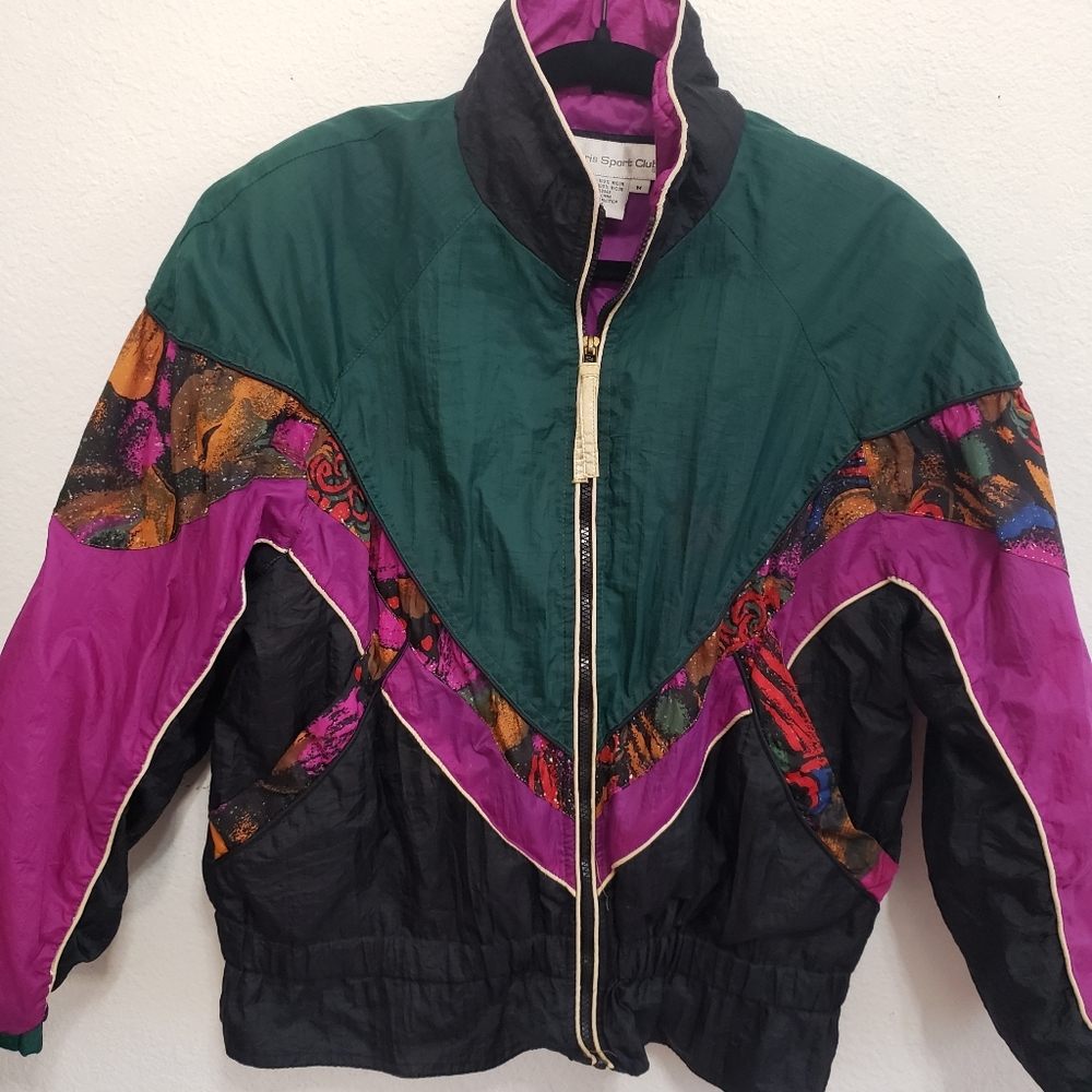 Paris Sports Club Multi Color Vintage Womens Jacket Size Medium